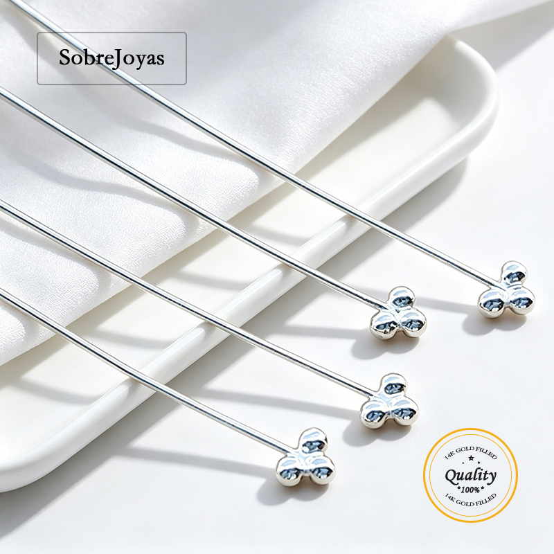 Jewelry Making Silver - 3볼 헤드핀 925 스털링 실버 진주