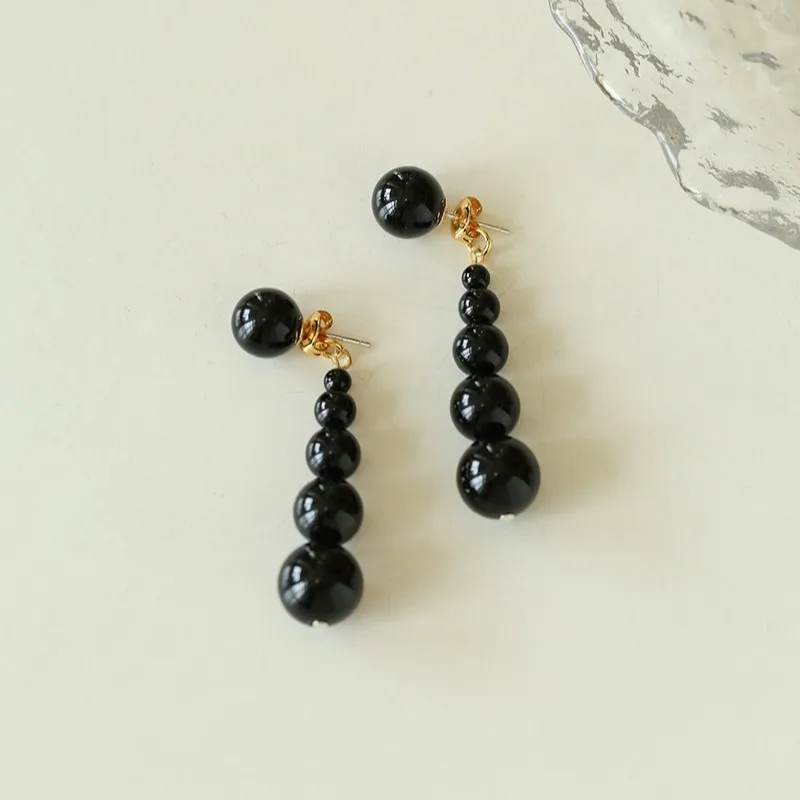 Beading Needle Fine - 유럽 ​​패션 블랙 레드 마노 큰