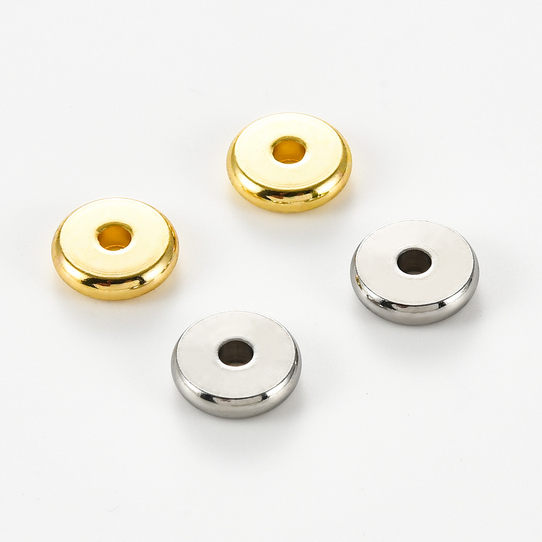 Jewelry Making Silver - 20/50Pcs 스테인레스 스틸 플랫 스페이서 비즈