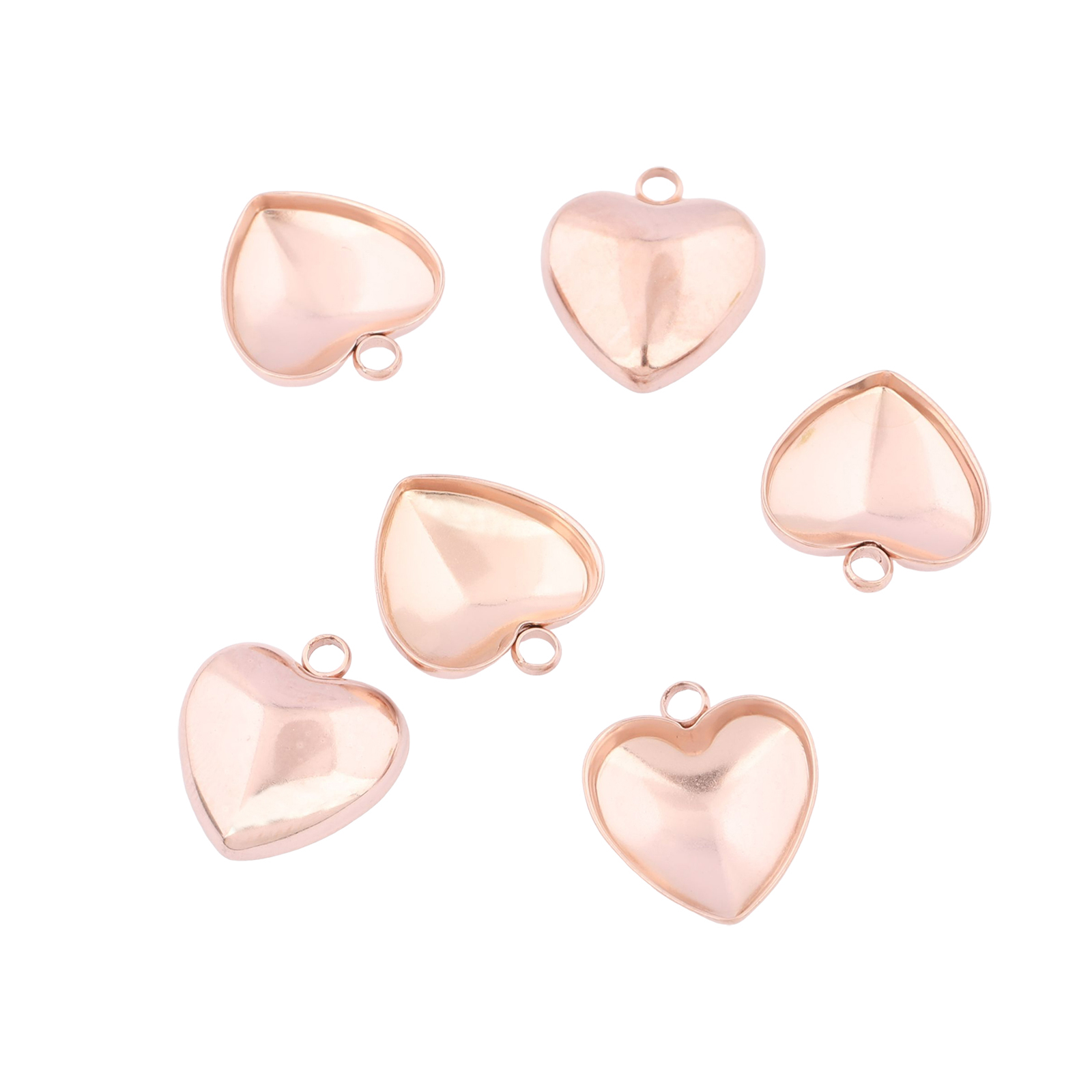 Jewelry Making Tray - 20개 스테인리스 스틸 12mm 하트 포인트백