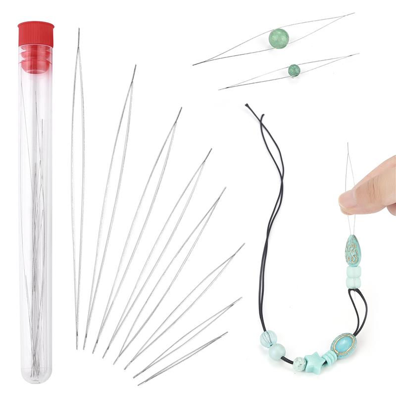 Beading Needle Fine - 오픈 비즈 바늘 핀, 곡선 비즈