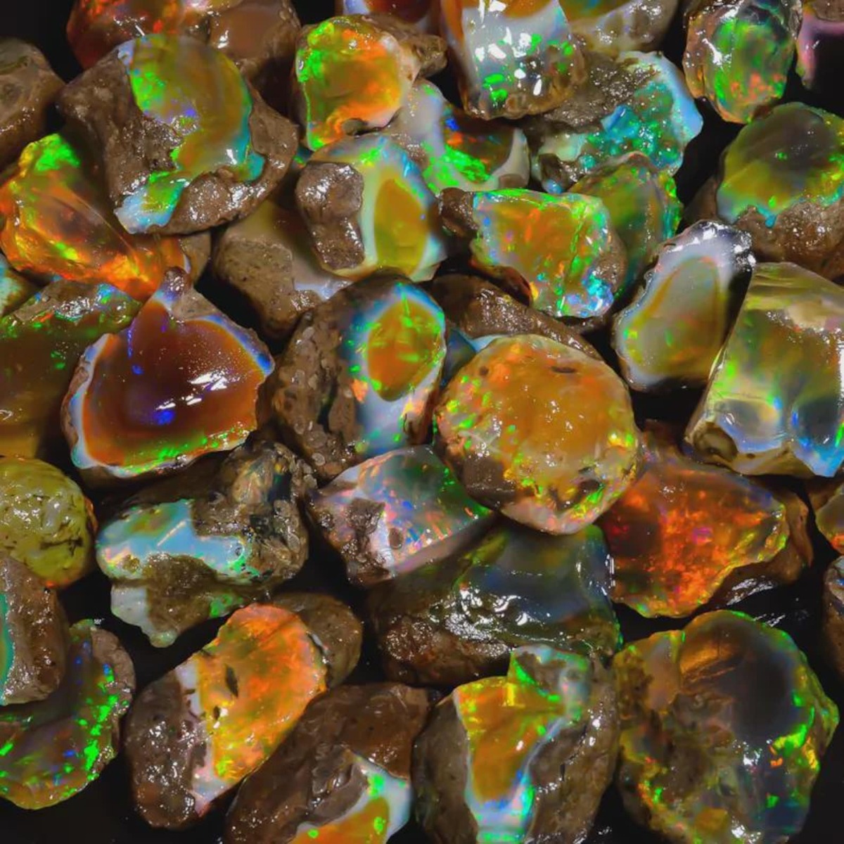 Jewelry Making Raw Materials - 25-80캐럿 정품 에티오피아 웰로 오팔 원석
