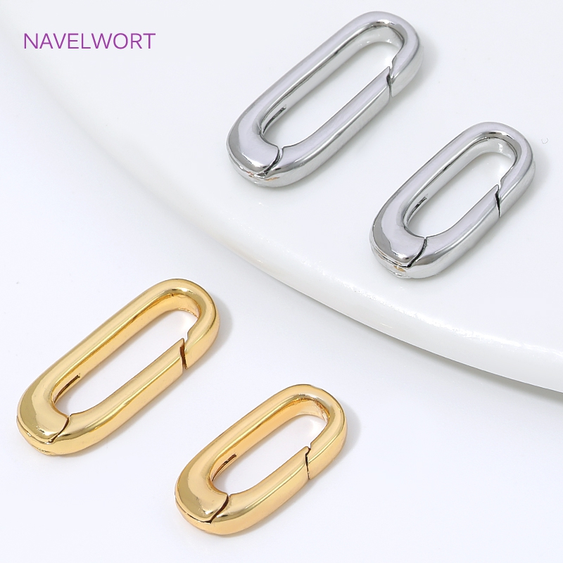 Jewelry Making Gold - 1/2/4개 18K 금도금 타원형 스프링 클래스프,