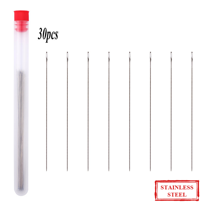 Beading Needle Fine - 스테인레스 스틸 구슬 바늘, 8cm, 10cm,
