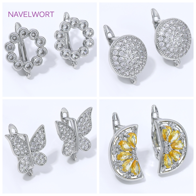 Jewelry Making Ideas - 18K 금도금 부채꼴 꽃 귀걸이 고리,