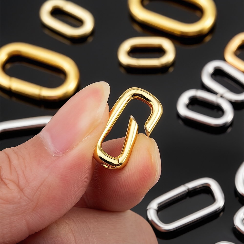 Jewelry Making Gold - 2개 18K 금도금 오벌 카라비너 목걸이