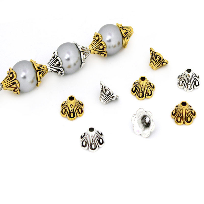 Jewelry Making Silver - 30Pcs 빈티지 골드 실버 꽃 구슬