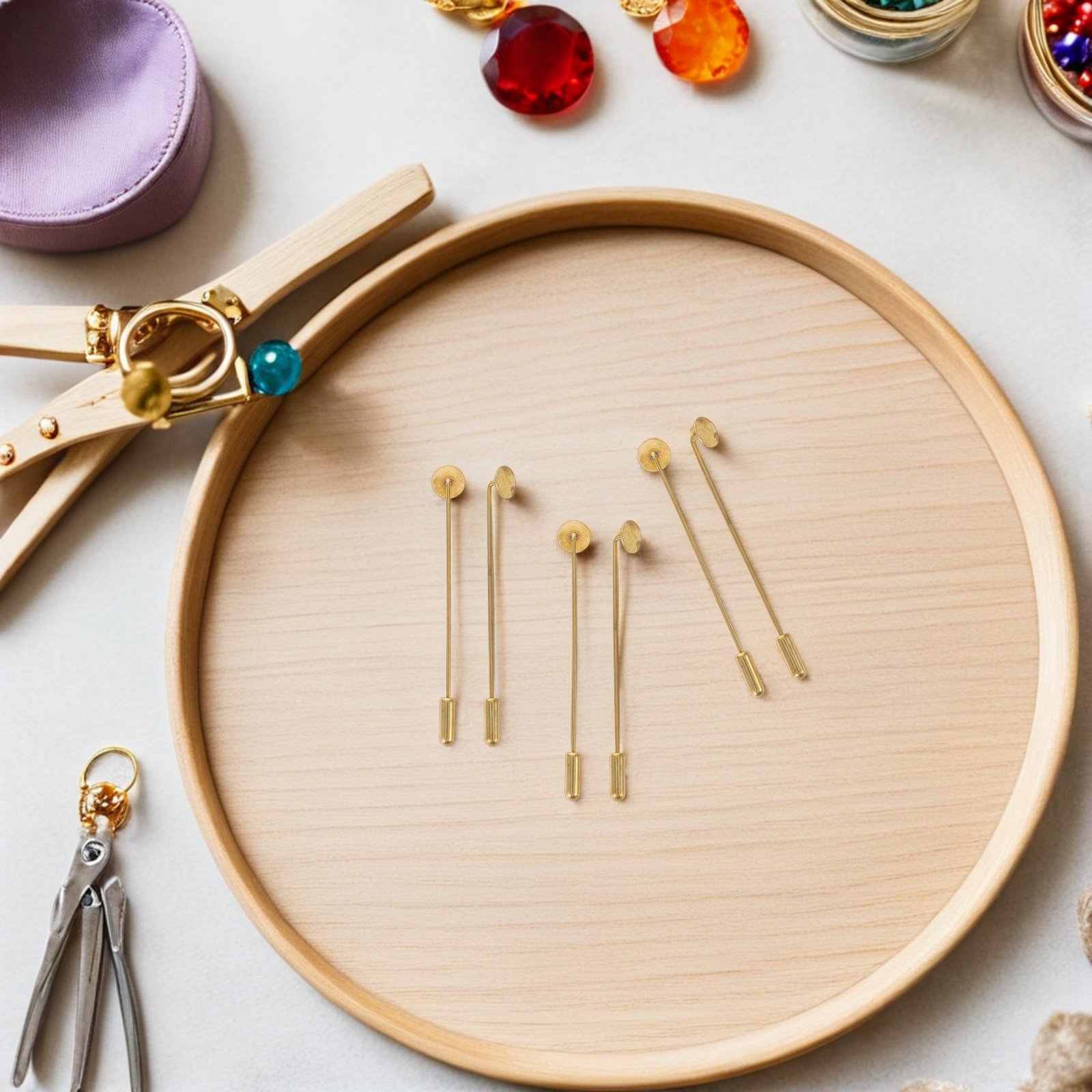 50세트 구리 플랫 라운드 트레이 라펠 핀 블랭크 바늘 - Jewelry Making Tray 리뷰 및 가격