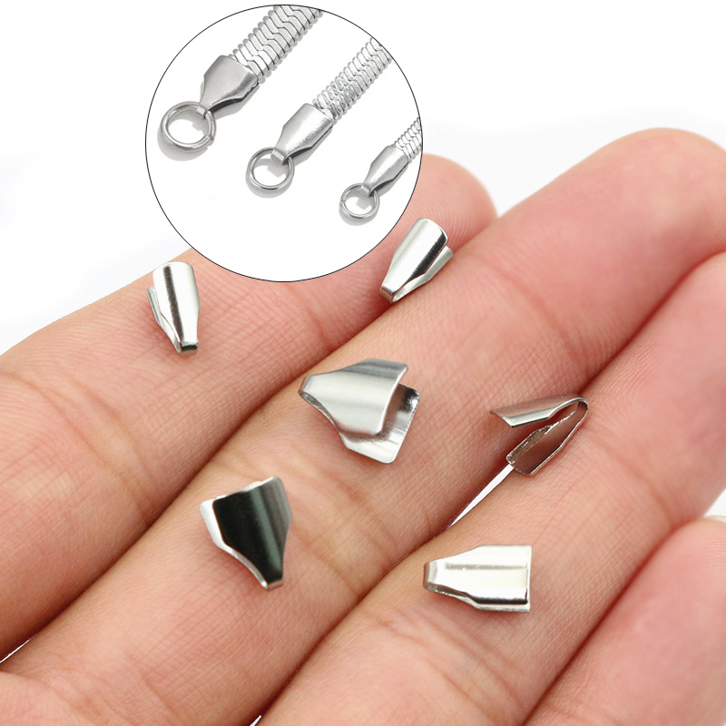 100pcs 스테인레스 스틸 2-7mm 플랫 코드 크림 - Jewelry Making Ideas 리뷰 및 가격