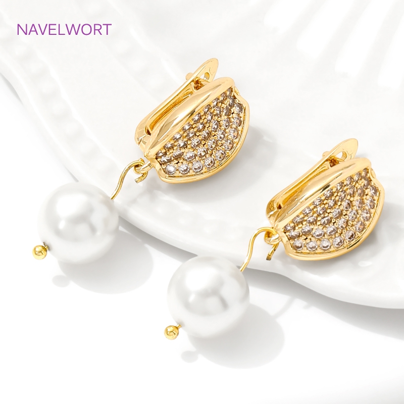 18K 금도금 황동 귀고리 패스너, 상감 지르콘 귀걸이 - Jewelry Making Ideas 리뷰 및 가격
