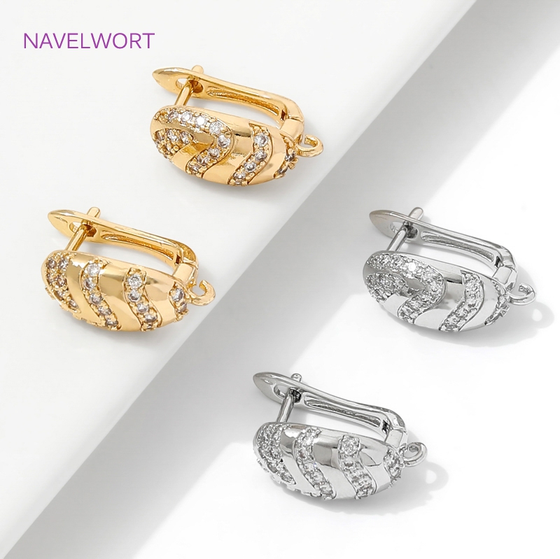 18K 금도금 황동 귀고리 패스너, 상감 지르콘 귀걸이 - Jewelry Making Ideas 리뷰 및 가격