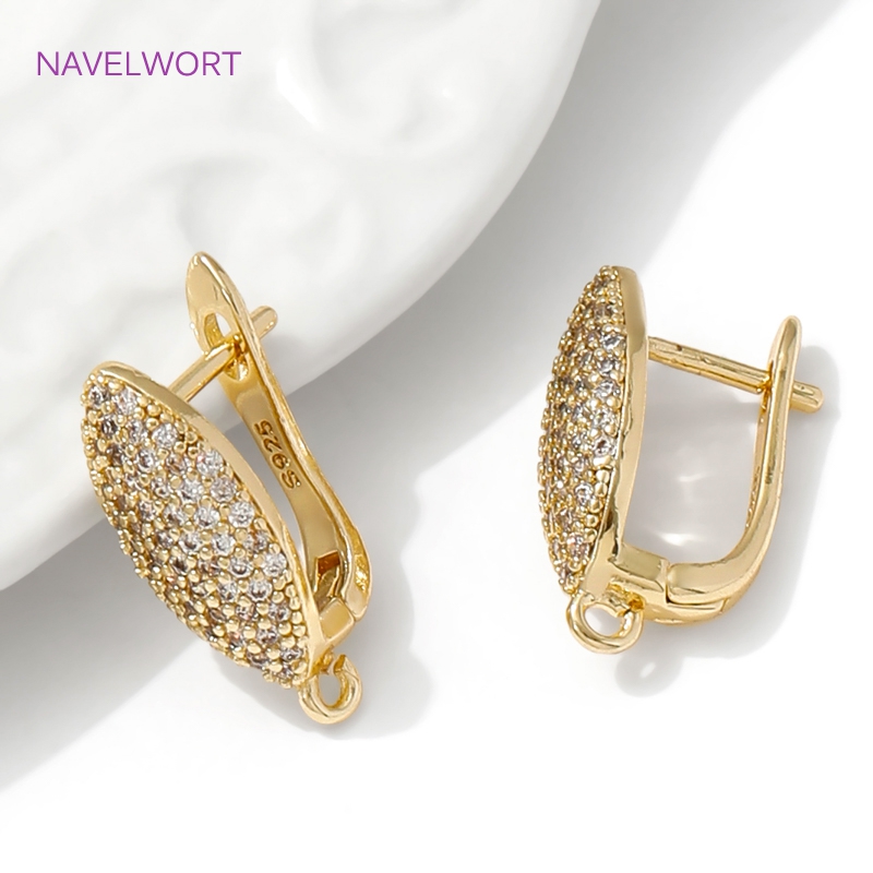 18K 금도금 황동 귀고리 패스너, 상감 지르콘 귀걸이 - Jewelry Making Ideas 리뷰 및 가격