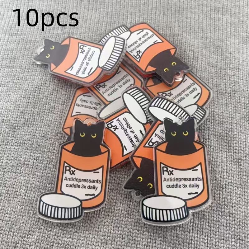 10개 아크릴 약병 고양이 펜던트, DIY 쥬얼리 제작 - Jewelry Making Party 리뷰 및 가격