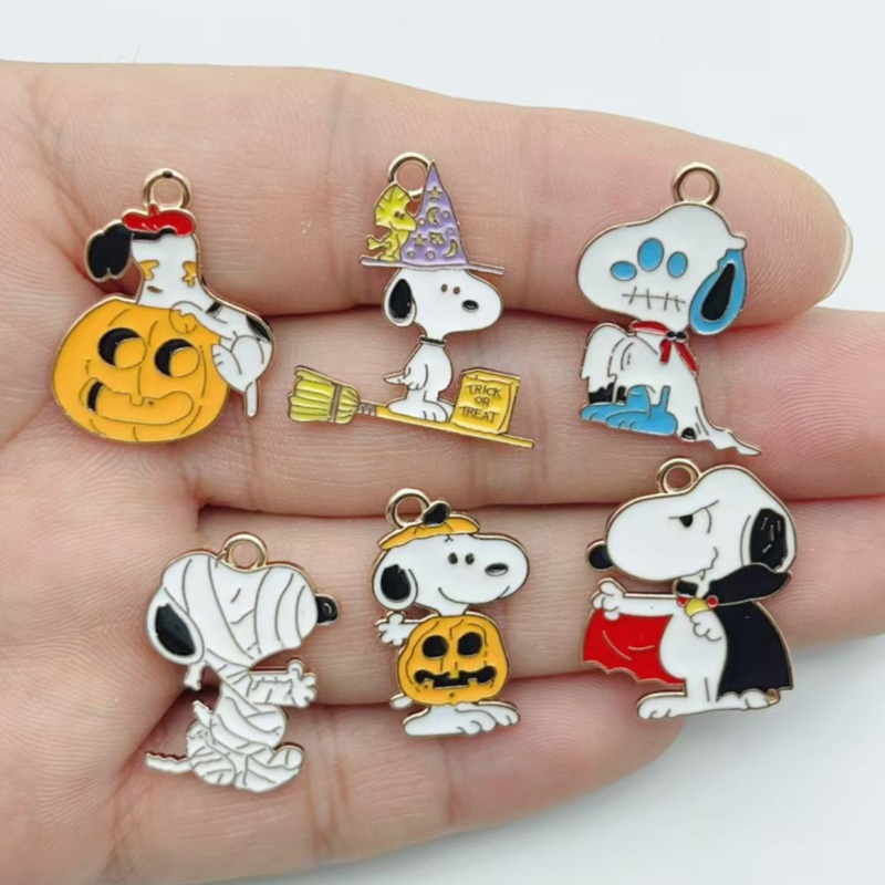 10Pcs 귀여운 할로윈 만화 강아지 합금 에나멜 참  - Jewelry Making Party 리뷰 및 가격
