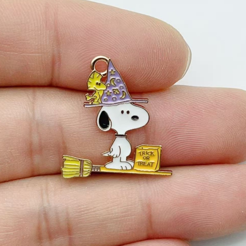 10Pcs 귀여운 할로윈 만화 강아지 합금 에나멜 참  - Jewelry Making Party 리뷰 및 가격