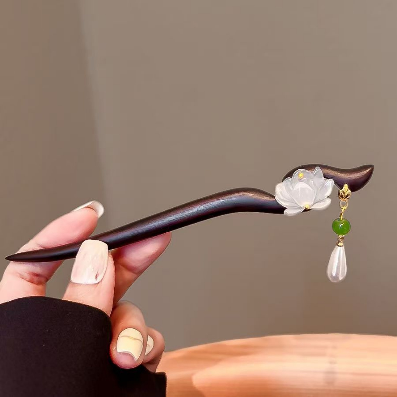 1PC 우아한 연꽃 나무 머리 스틱, 술, 중국 전통  - Jewelry Making For Adults 리뷰 및 가격