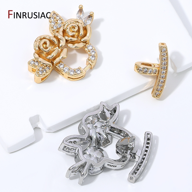 14K 금도금 황동 지르콘 꽃 진주 클래스프, 다중 줄 - Jewelry Making Ideas 리뷰 및 가격