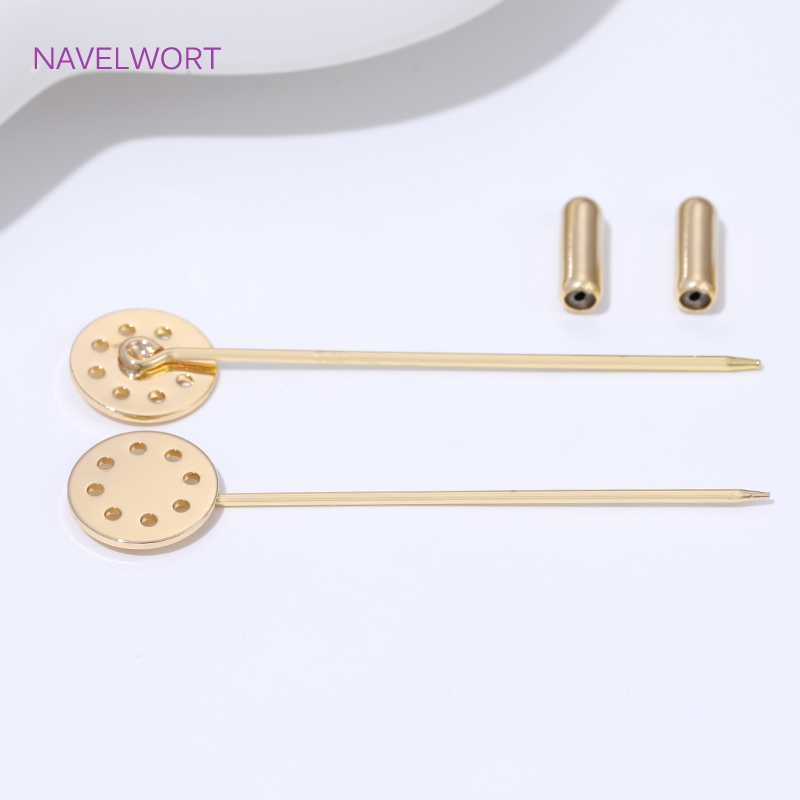 14K 금도금 롱 브로치 안전핀 12mm 블랭크 베이스 - Jewelry Making Tray 리뷰 및 가격