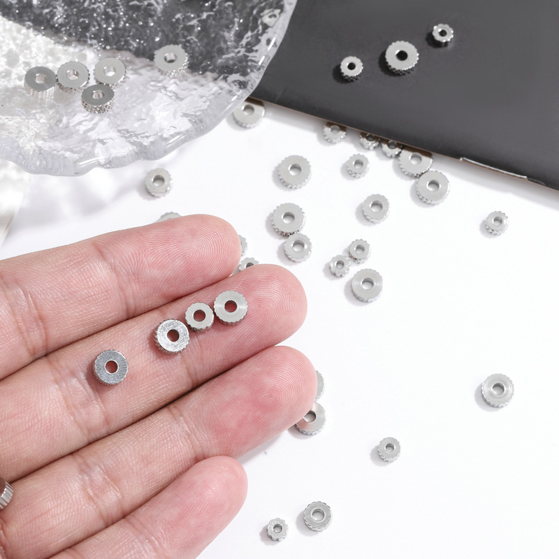 30Pcs 스테인레스 스틸 질감 스페이서 비즈 실버 플 - Jewelry Making Silver 리뷰 및 가격