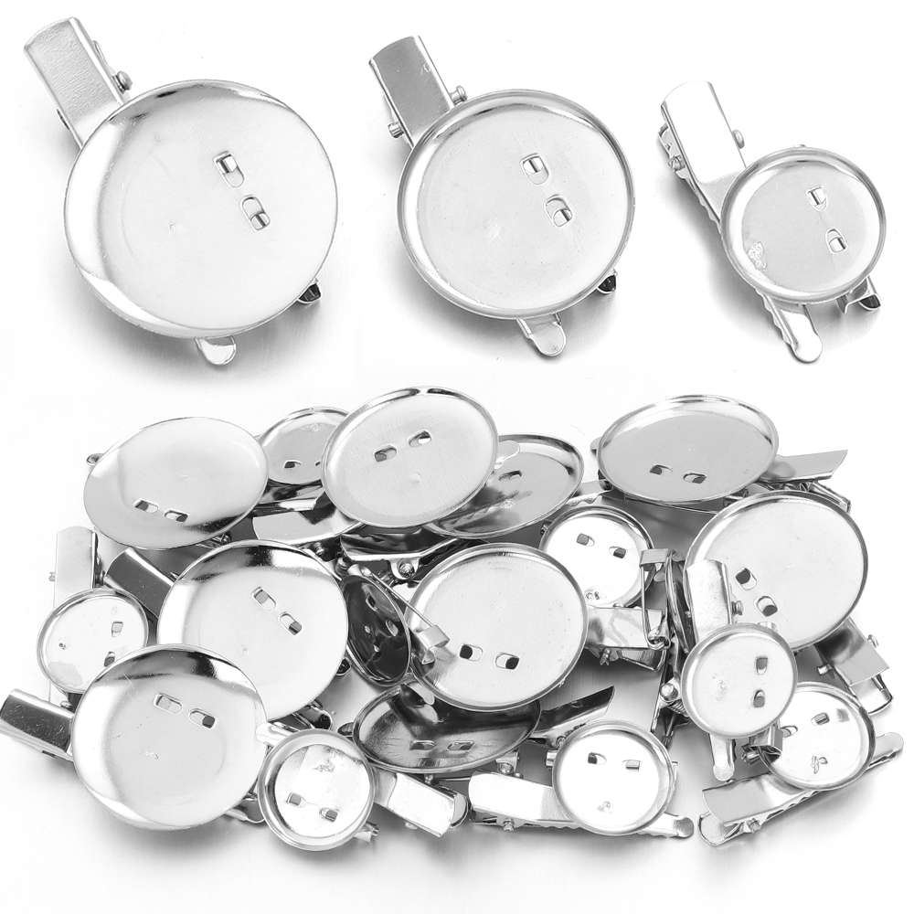 20개 19 23 30mm 원형 브로치 베이스 헤어 클 - Jewelry Making Tray 리뷰 및 가격