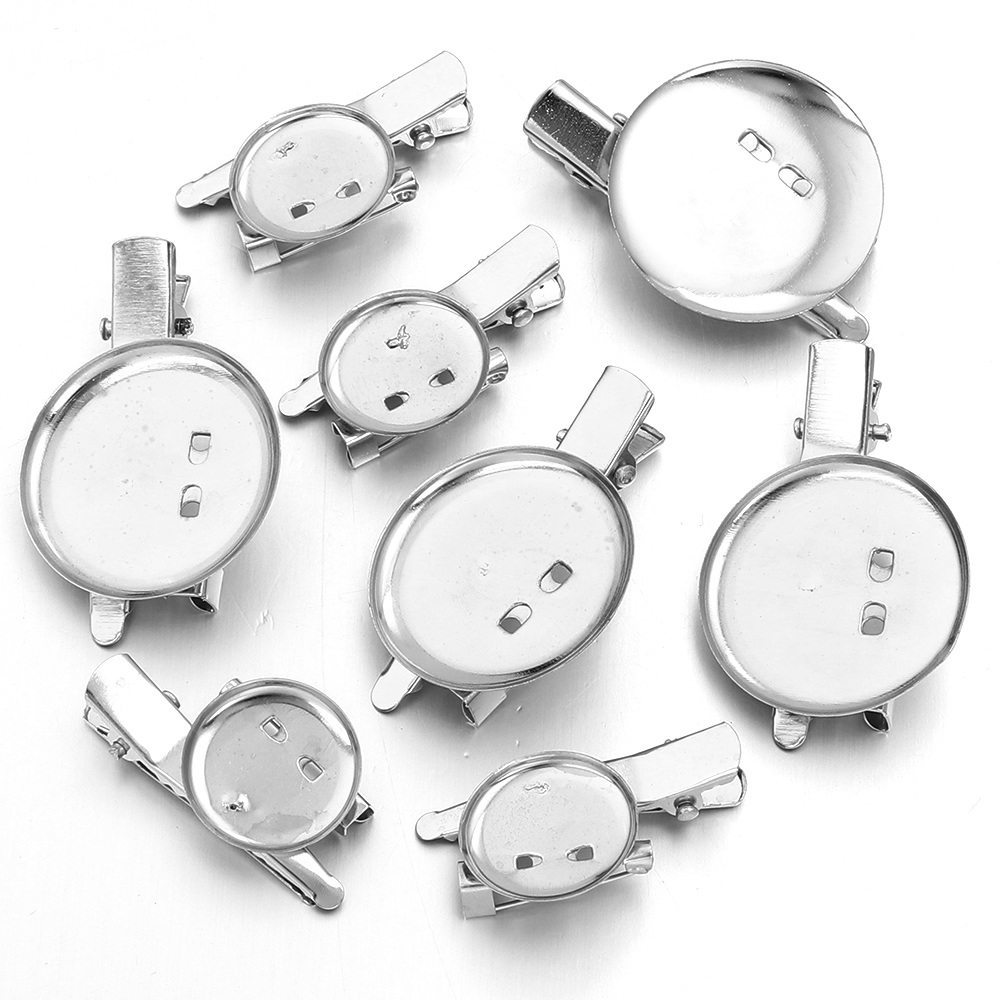 20개 19 23 30mm 원형 브로치 베이스 헤어 클 - Jewelry Making Tray 리뷰 및 가격