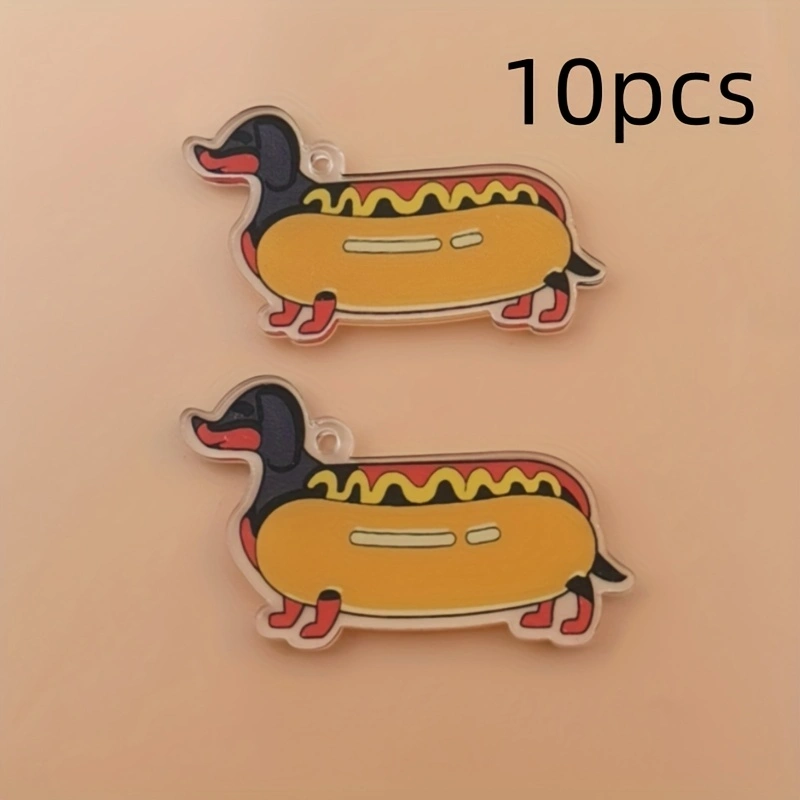 10pcs 아크릴 2D 새로운 소시지 개 펜던트, DI - Jewelry Making Party 리뷰 및 가격