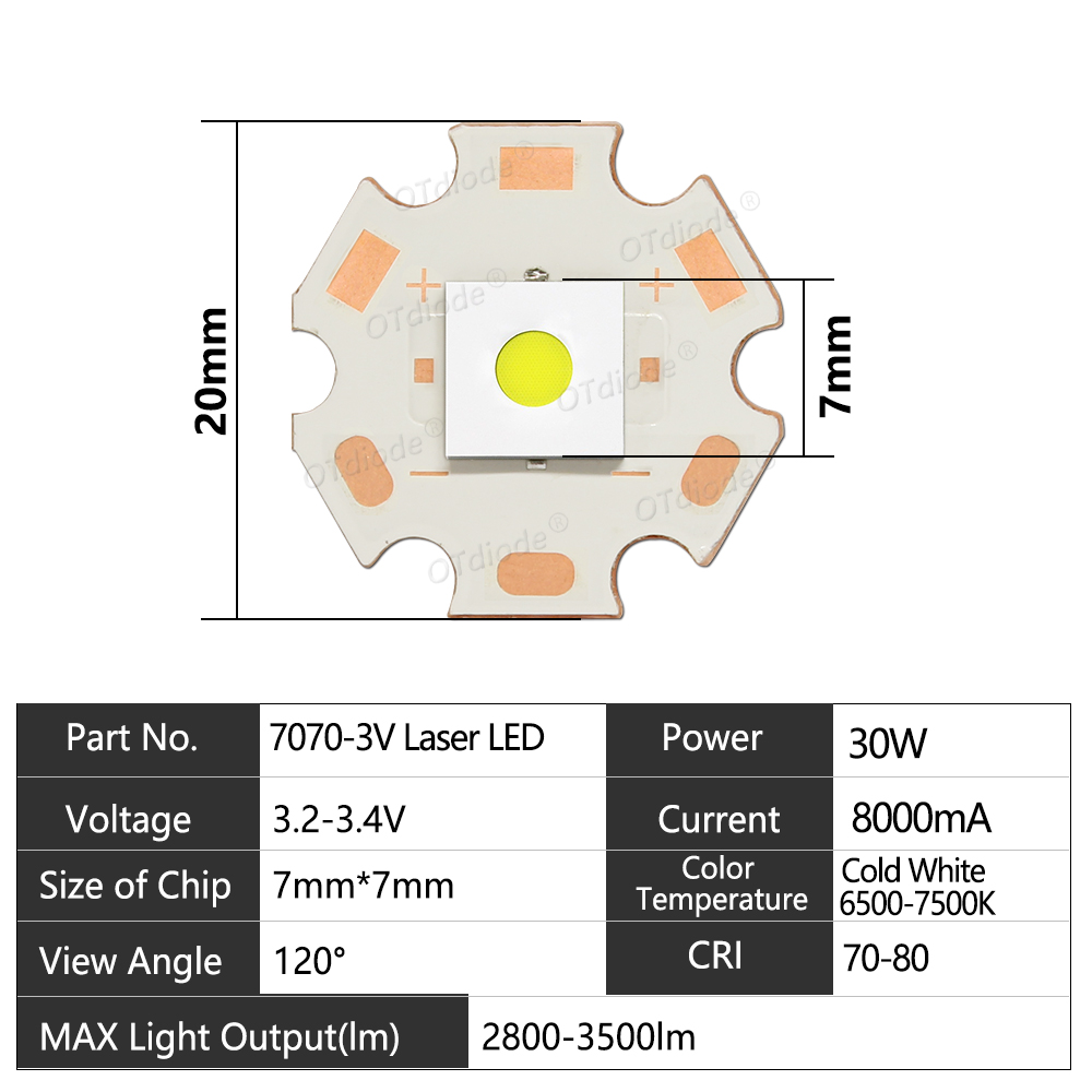 7070 LED 평면 백색 레이저 비드 원형 8A 3V - Jewelry Making Torch 리뷰 및 가격