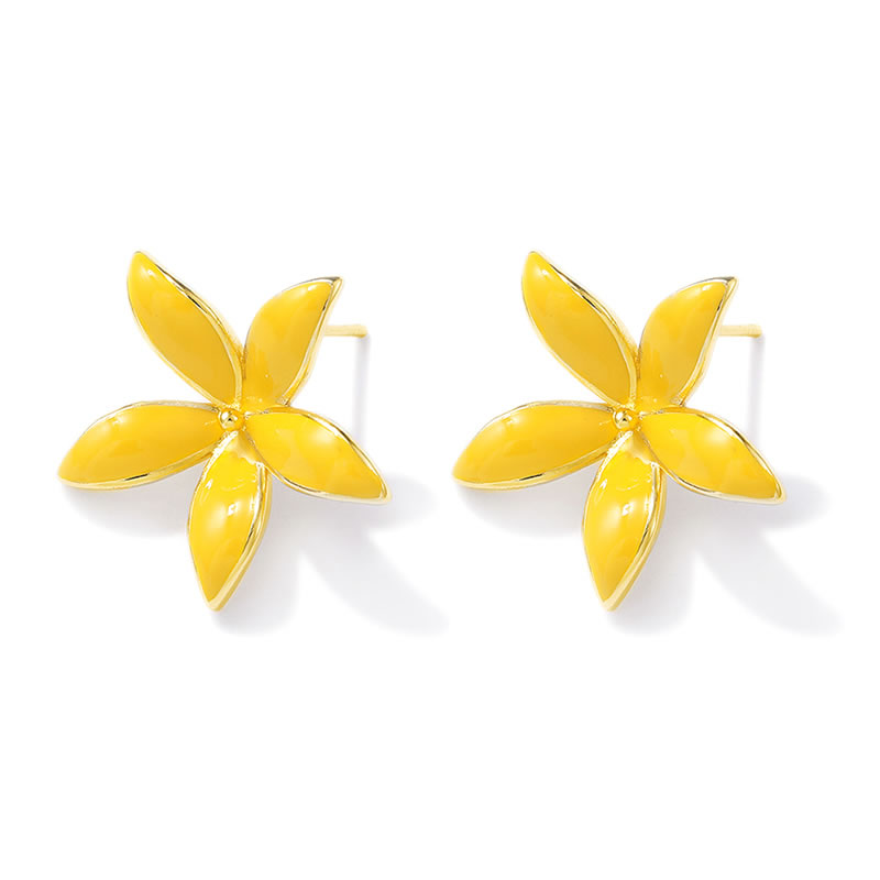 18K 골드 컬러 황동 꽃 귀걸이 핀 귀걸이 고품질 여 - Jewelry Making Gold 리뷰 및 가격