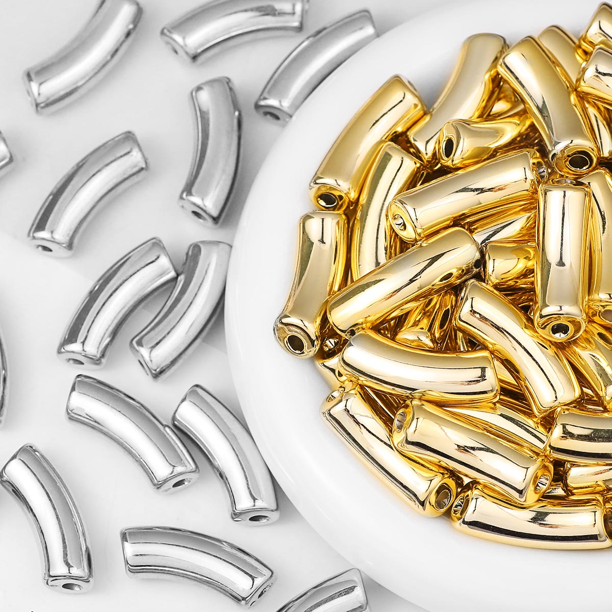5/10/20개 아크릴 금도금 곡선 튜브 드립 비즈 참 - Beading Needle Fine 리뷰 및 가격