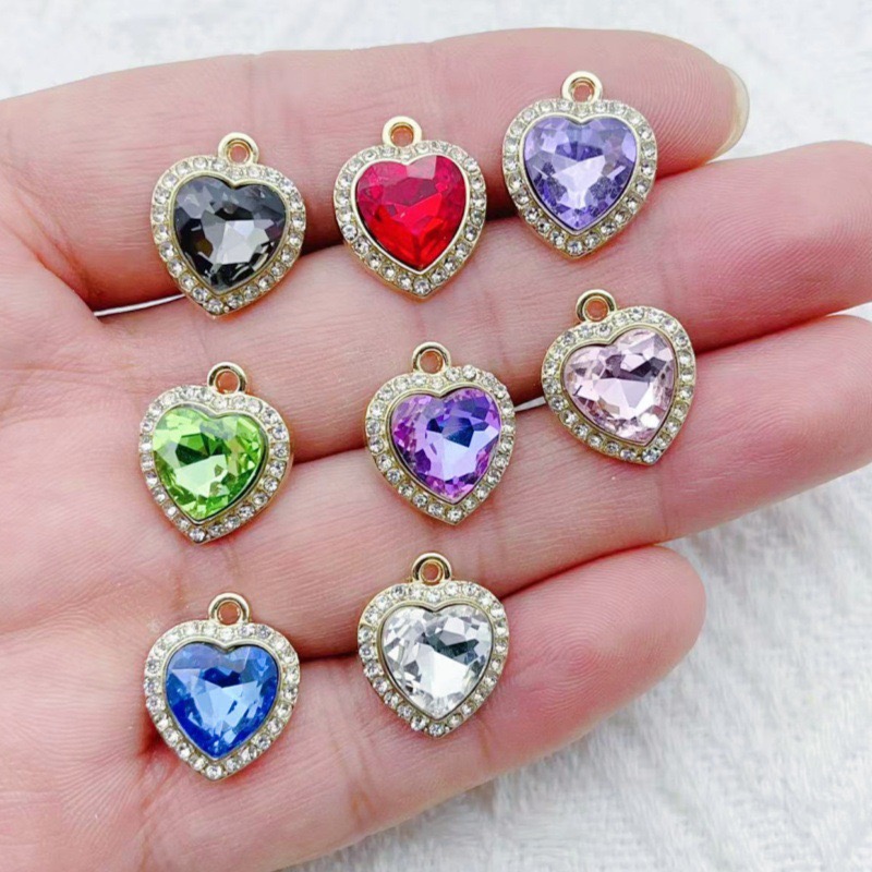 10개 하트 모양의 화려한 보석 펜던트, 신선한 스타일 - Jewelry Making Party 리뷰 및 가격