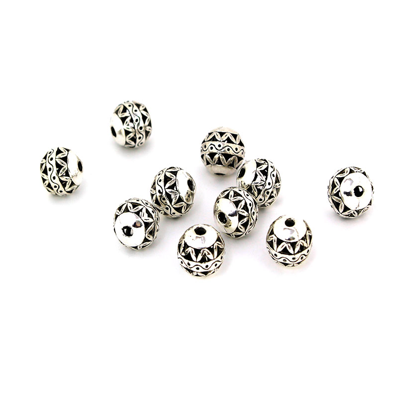 10개 티베트 앤틱 실버 골드 컬러 스페이서 비즈 참  - Jewelry Making Silver 리뷰 및 가격