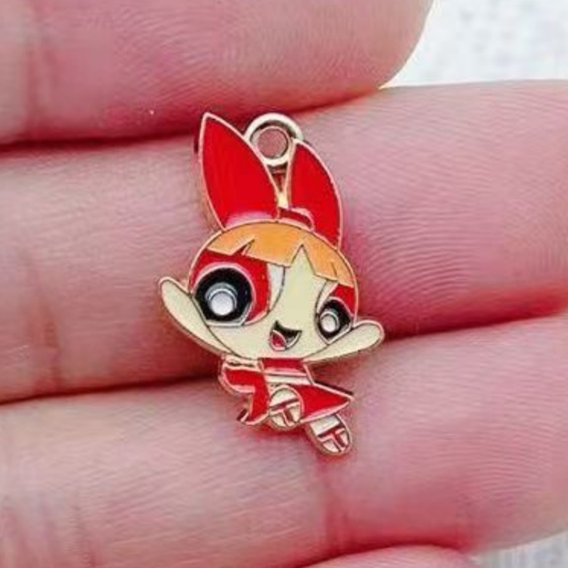 10개 합금 오일 드리핑 만화 소녀 펜던트, DIY 쥬 - Jewelry Making Party 리뷰 및 가격
