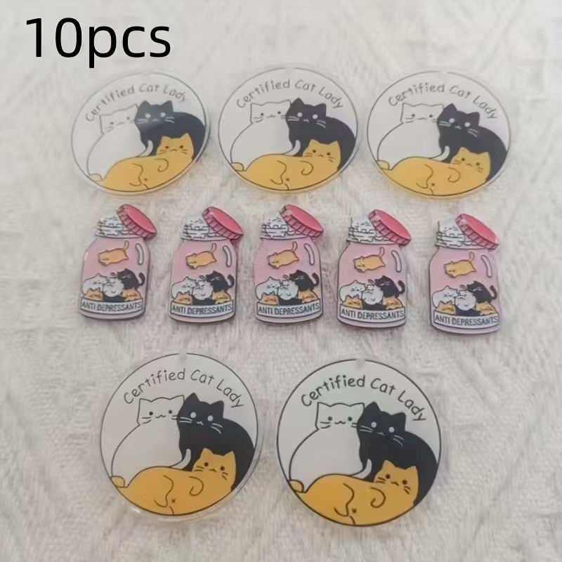 10개 아크릴 귀여운 고양이 펜던트, DIY 쥬얼리 제 - Jewelry Making Party 리뷰 및 가격