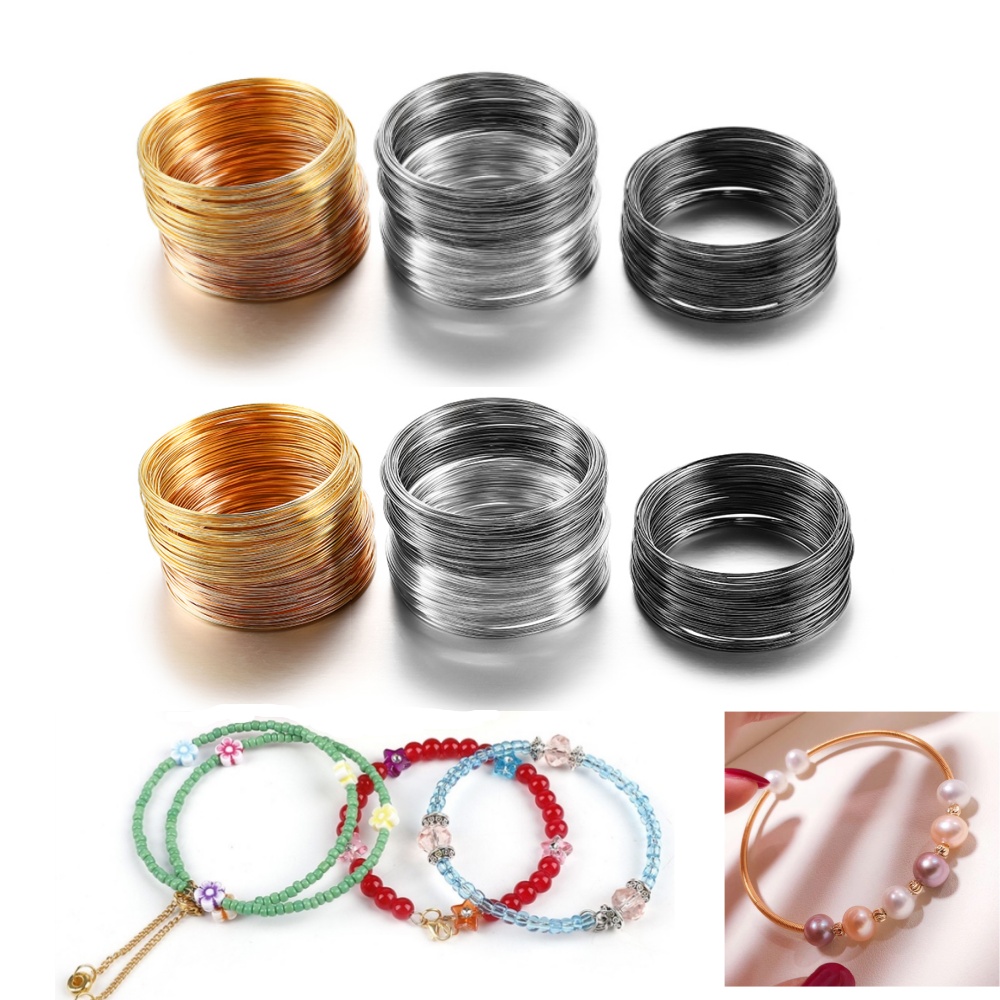 100 루프/로트 0.6mm 실버 골드 브론즈 메모리  - Jewelry Making Silver 리뷰 및 가격