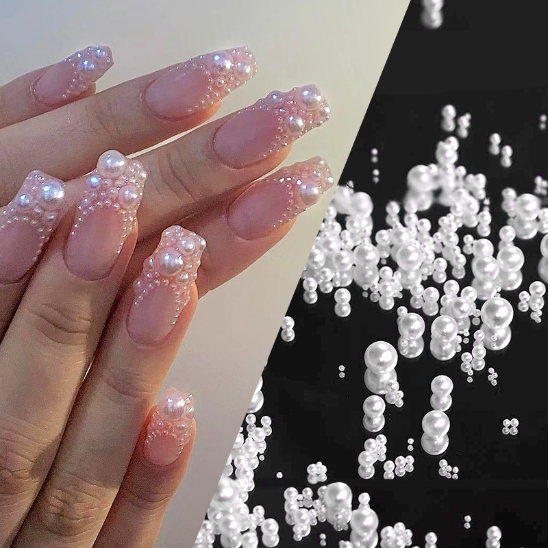 반짝이는 크리스탈 네일 아트 라인스톤 화이트 진주, 하 - Crystal Bead Mix 리뷰 및 가격