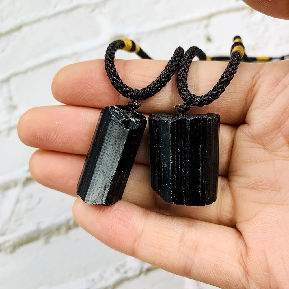 천연 유리 크리스탈 전기석 스톤 목걸이 블랙 원시 Ta - Jewelry Making Raw Materials 리뷰 및 가격