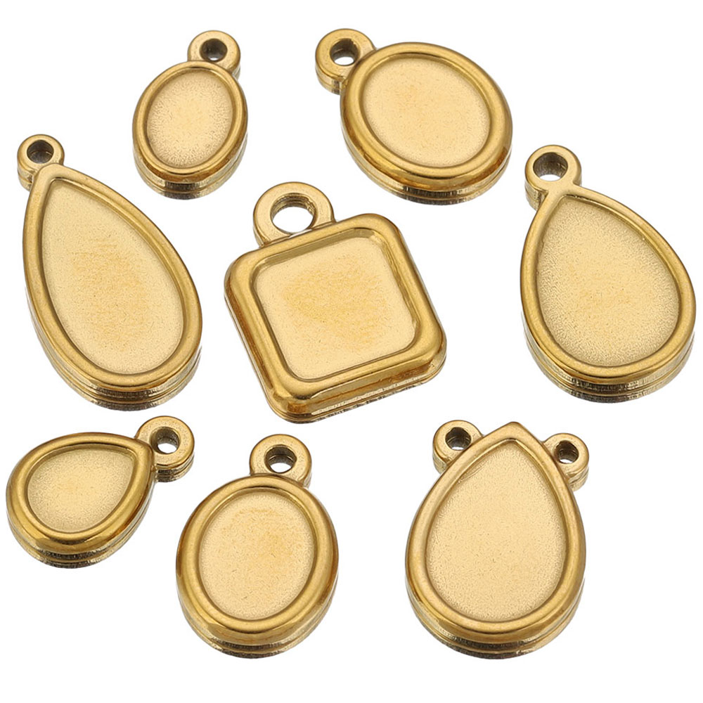 5개 스테인레스 스틸 사각형 드롭 라운드 타원형 베젤  - Jewelry Making Tray 리뷰 및 가격