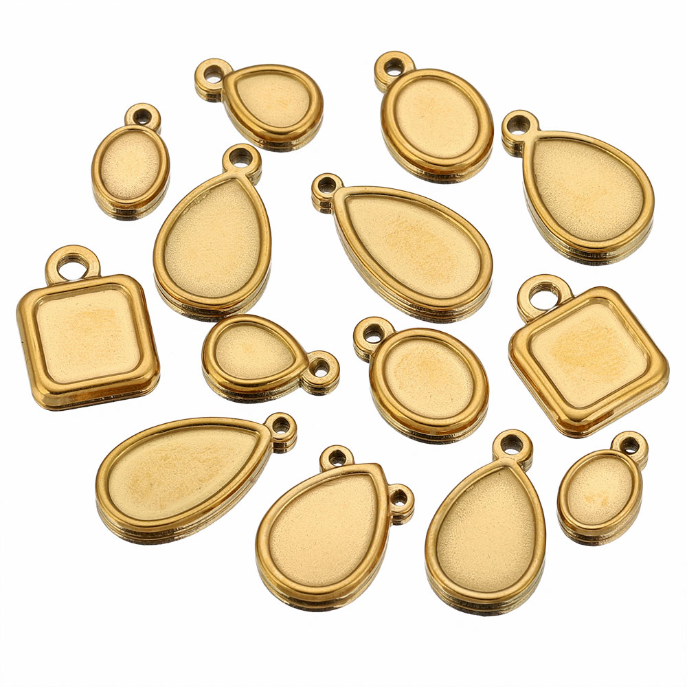 5개 스테인레스 스틸 사각형 드롭 라운드 타원형 베젤  - Jewelry Making Tray 리뷰 및 가격