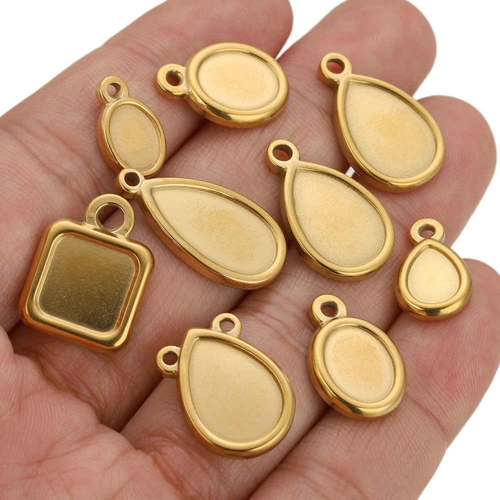 5개 스테인레스 스틸 사각형 드롭 라운드 타원형 베젤  - Jewelry Making Tray 리뷰 및 가격