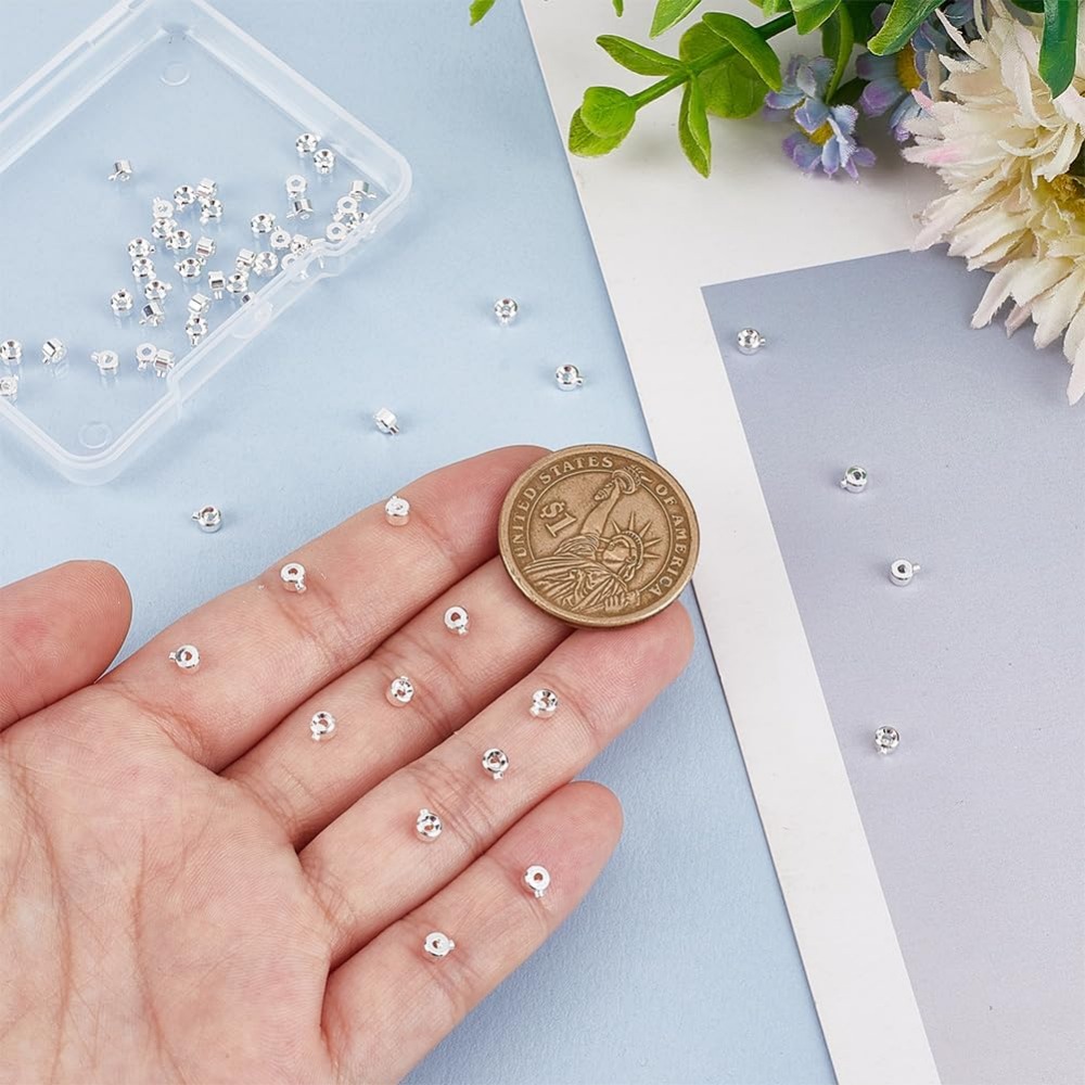 황동 크림프 비즈, 925 스털링 실버 도금 스페이서  - Jewelry Making Silver 리뷰 및 가격