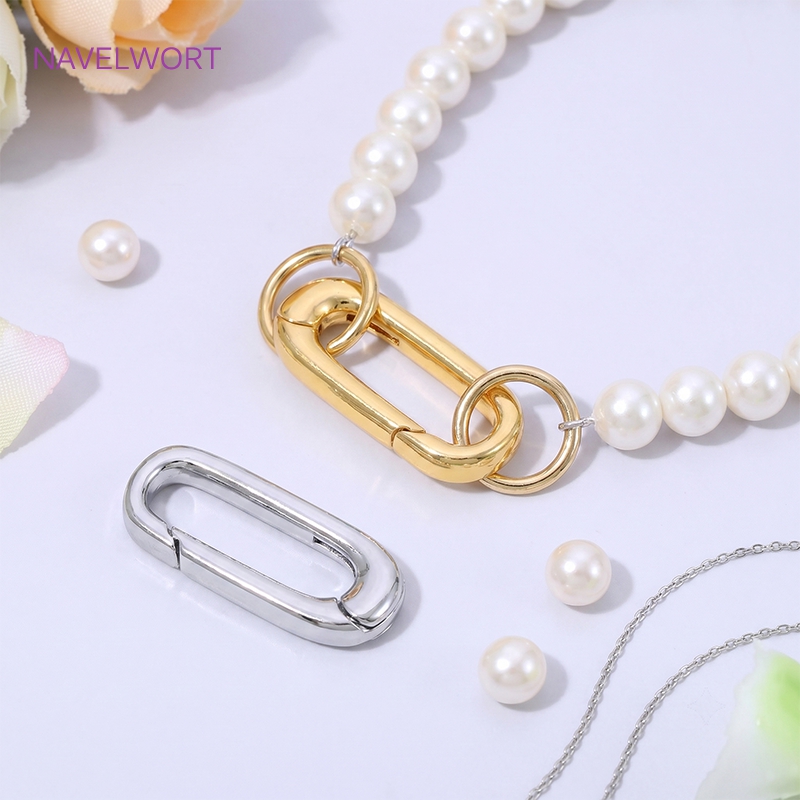 1/2/4개 18K 금도금 타원형 스프링 클래스프, 쥬 - Jewelry Making Gold 리뷰 및 가격