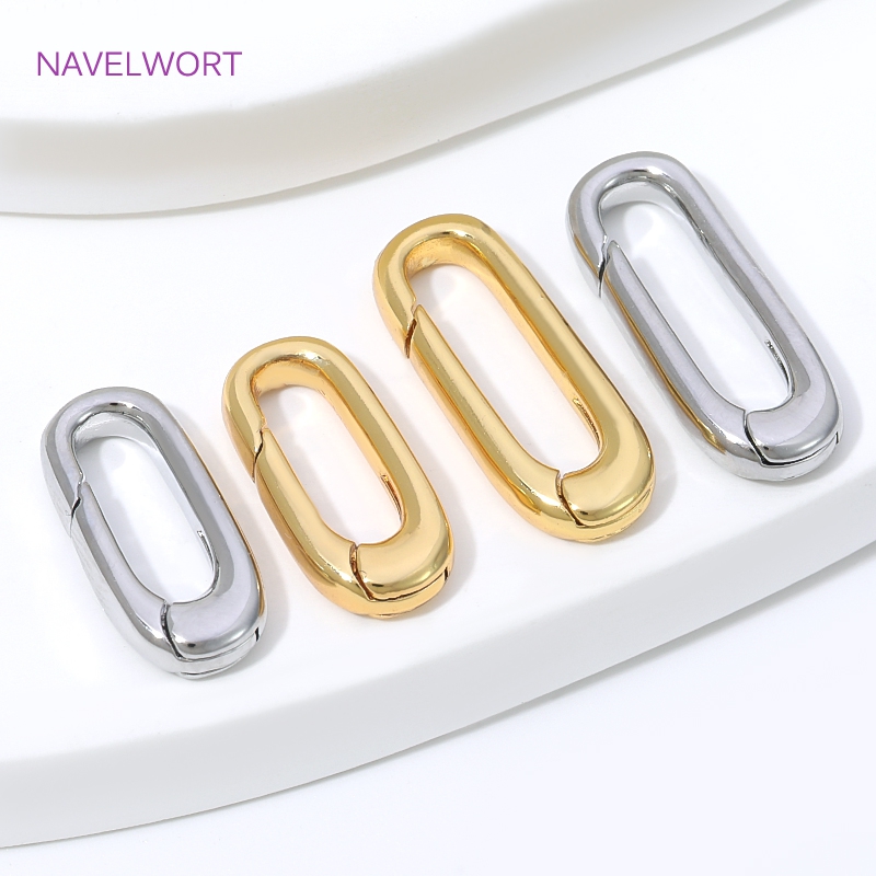 1/2/4개 18K 금도금 타원형 스프링 클래스프, 쥬 - Jewelry Making Gold 리뷰 및 가격