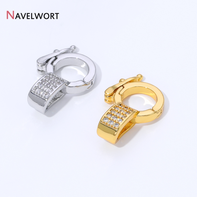 18K 금도금 황동 지르콘 인레이드 펜던트 홀더 커넥터 - Jewelry Making Gold 리뷰 및 가격