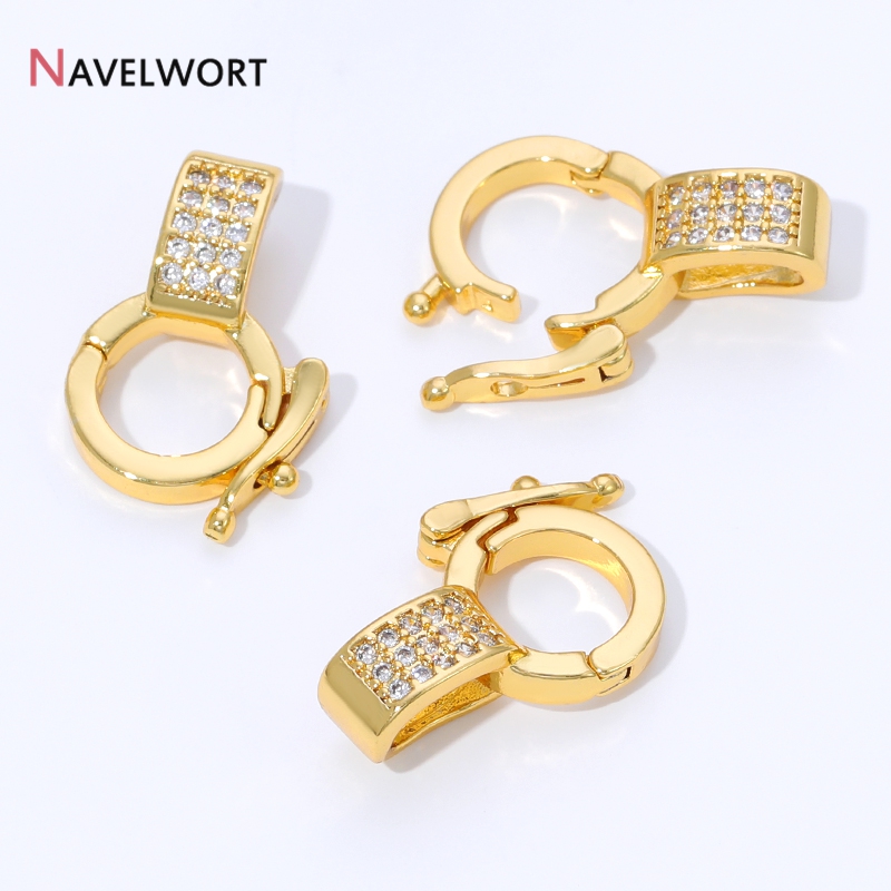 18K 금도금 황동 지르콘 인레이드 펜던트 홀더 커넥터 - Jewelry Making Gold 리뷰 및 가격