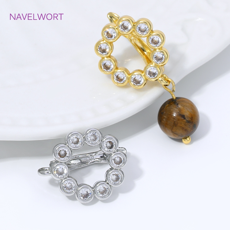 18K 금도금 부채꼴 꽃 귀걸이 고리, 황동 기본 고정 - Jewelry Making Ideas 리뷰 및 가격