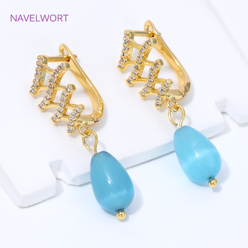 18K 금도금 부채꼴 꽃 귀걸이 고리, 황동 기본 고정 - Jewelry Making Ideas 리뷰 및 가격