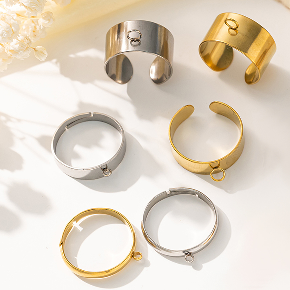 5 개/몫 스테인레스 스틸 골드 컬러 오픈 조절 반지  - Jewelry Making For Adults 리뷰 및 가격