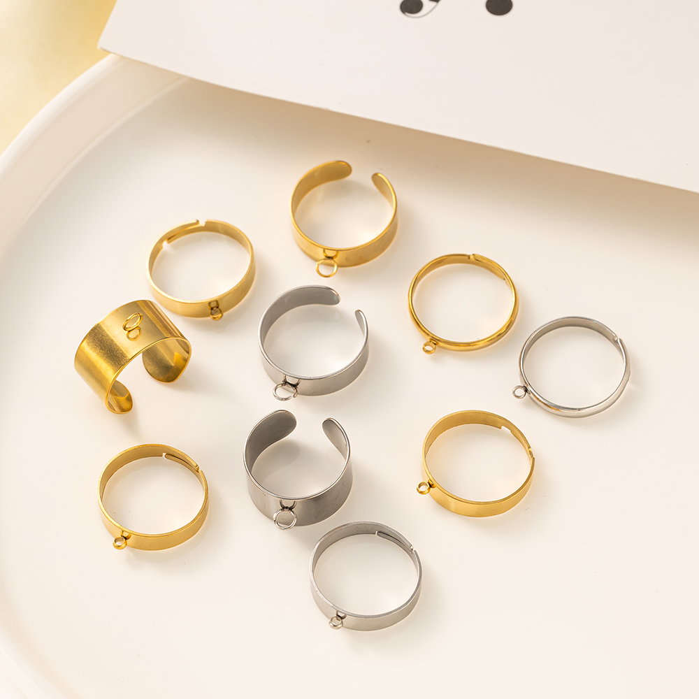 5 개/몫 스테인레스 스틸 골드 컬러 오픈 조절 반지  - Jewelry Making For Adults 리뷰 및 가격