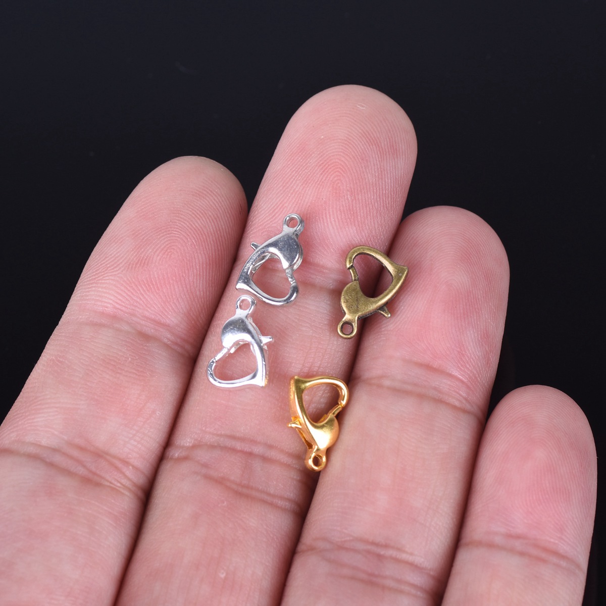 30pcs 12x8mm 골드/실버/청동 색 금속 심장  - Jewelry Making Silver 리뷰 및 가격
