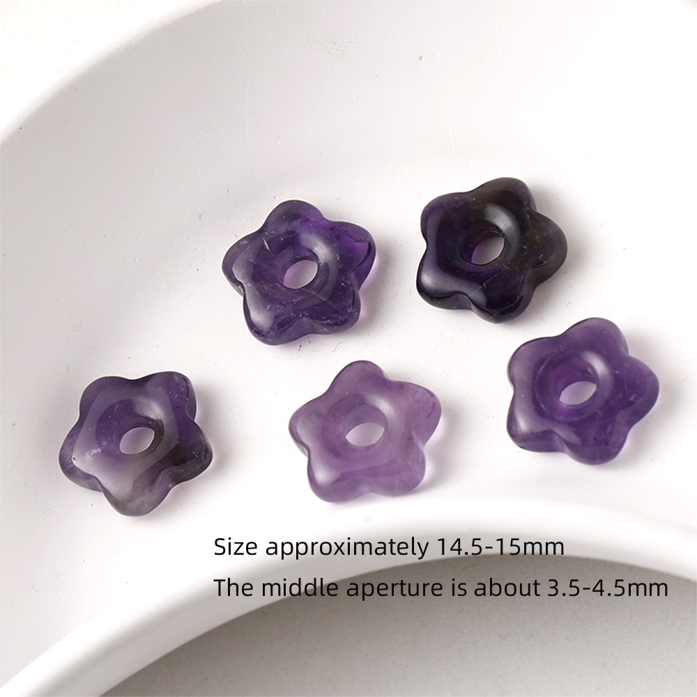 1 조각 15mm 크리스탈 원석 스트레이트 홀 플라워  - Jewelry Making Raw Materials 리뷰 및 가격